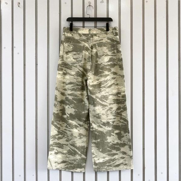 Camo Wide-Leg Denim Pants