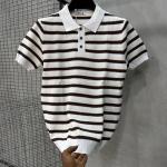 Striped Knit Polo Shirt