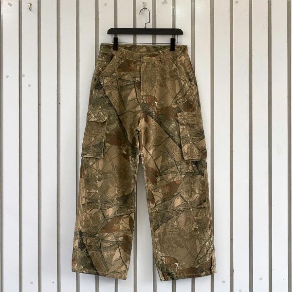 Camo Wide-Leg Denim Pants