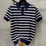 Striped Knit Polo Shirt