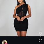 Black Asymmetric Mesh Dress