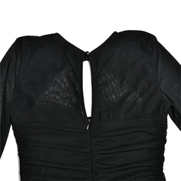 Black Mesh Cutout Dress with Sweetheart Bust