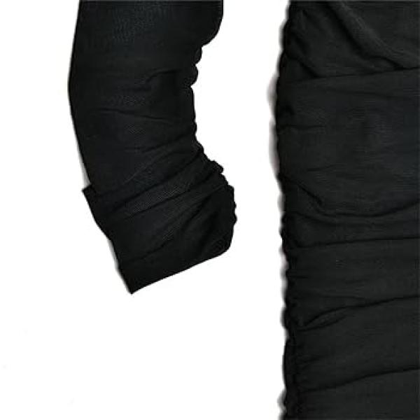 Black Mesh Cutout Dress with Sweetheart Bust