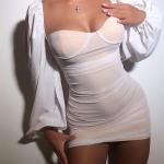 White Puff Sleeve Mini Dress