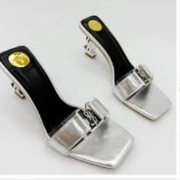 Silver Luxe Square-Toe Heels